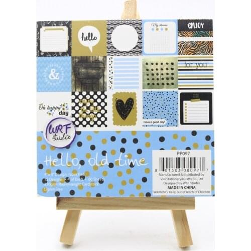 YPP CRAFT 60pcs 4" Single-side Printed Old Time pattern creative papercraft art paper handmade scrapbooking kit set book