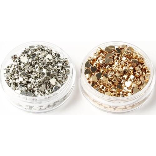 200Pcs Love Heart Gold Silver Color CCB Loose Spacer Beads For Jewelry Making DIY Necklace Bracelet