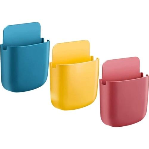 3Pcs Remote Control Holder Wall Mount Adhesive Remote Control Holder Wall Mount Media Storage Box Sticky Organizer