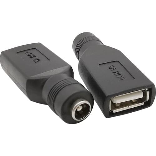 5/2/1Pcs DC 5.5x2.1mm Female Jack to USB Female Jack 5V DC Power Interface Conversion Connector Adapter