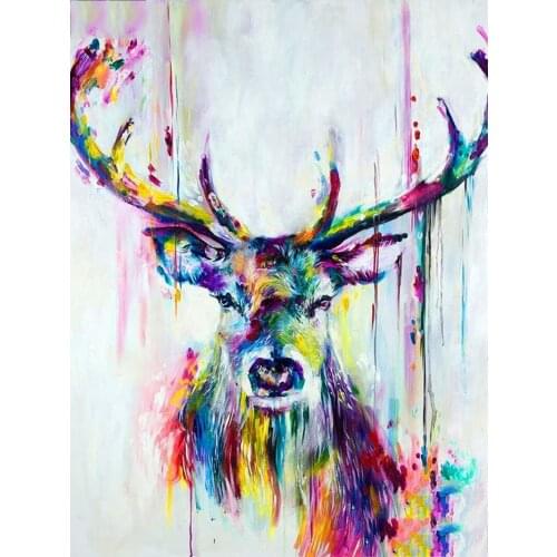 5D DIY Diamond Painting Kits Round With AB Drill Deer Diamond Embroidery Cross Stitch Animal Mosaic Pictures Wall Art Gift
