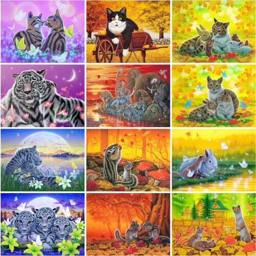 5d DiY Full Diamond Painting Mosaic Tiger Animal Needlework Rhinestones Embroidery Cross Stitch Set Home Wall Decoration Art Gif