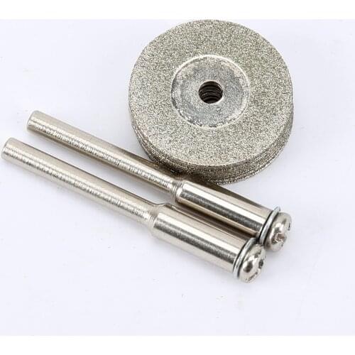 10pcs 20mm Abrasive Disc With 2pcs Mandrel Diamond Cutting Discs Cut Off Blade Drill Bit For Rotary Tool Dremel Accessories