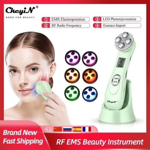RF EMS Electroporation LED Photon Light Therapy Beauty Device Anti Aging Face Lifting Tightening Eye Facial Skin Care Tools 38