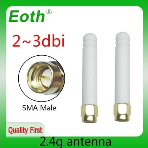 2.4GHz antenna wifi PBX board SMA Male Connector 2~3dbi 2.4 ghz antena wi fi Small Size 2.4G antenne white wi-fi antenas router
