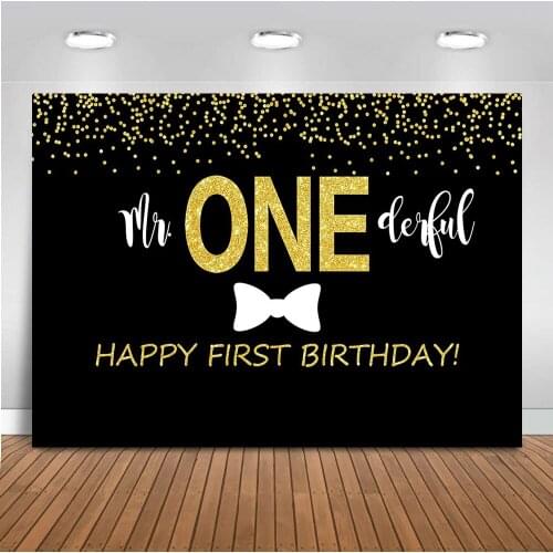 Happy First Birthday Backdrop for Photography Onederful Newborn Baby Background for Photo Studio Bow Backdrops Studio 568
