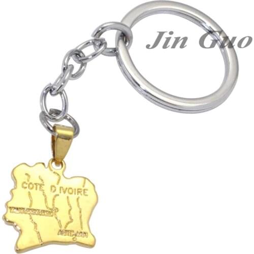 COTE D IVOIRE map key chain & key ring