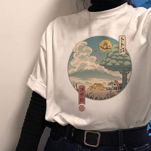 Totoro Studio Ghibli Cute Anime T Shirt Women Harajuku Miyazaki Hayao Kawaii T-shirt Graphic 90s Tshirt Fashion Tops Tees Female