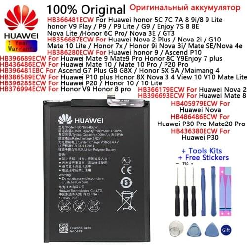 Huawei 100% Original Battery HB366481ECW HB356687ECW HB376994ECW HB436486ECW HB396285ECW HB486486ECW Batteries Bateria batary