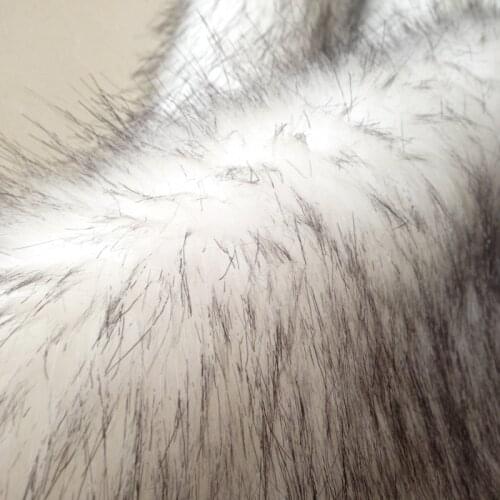 Black with white imitation fur / fake fur / imitation fox fur / Leather grass hairy fabric free shipping/ for clothing, hats