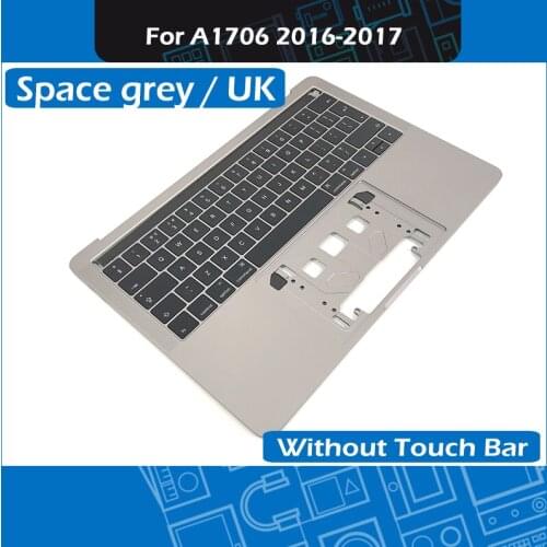 Space Grey A1706 Topcase UK Layout Palm rest for MacBook Pro Retina 13" A1706 Top case with Keyboard Replacement 2016 2017 Year