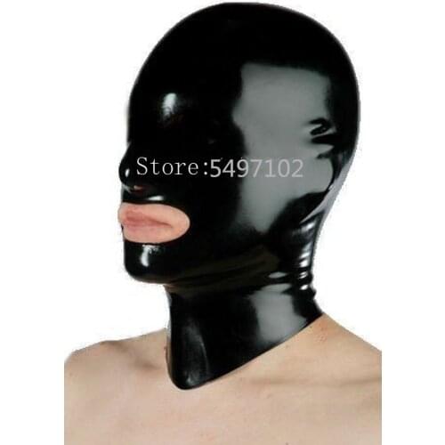 Hot Sexy Exotic Accessaries latex Hoods Closed eyes funny fetish mask rubber mask for adult back zip michael myers mask