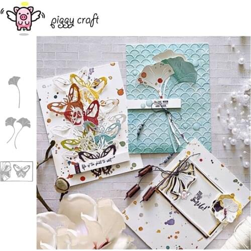 Piggy Craft metal cutting dies cut die mold Ginkgo leaves decoration Scrapbook paper craft knife mould blade punch stencils dies