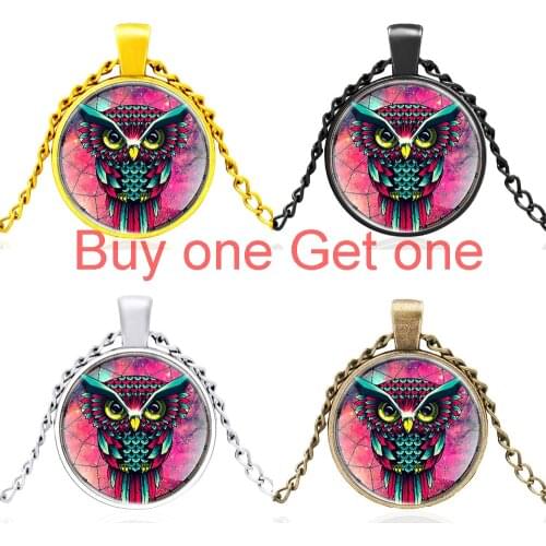 Fashion Dreamcatcher Owl Glass Dome Men Women Charm Jewelry Necklace Pendant Accessories Gifts