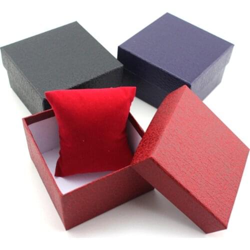 Men women Lychee pattern Watch box Durable Present Case For Bracelet Bangle Jewelry Watch Box watch gift box coussin montre WX5