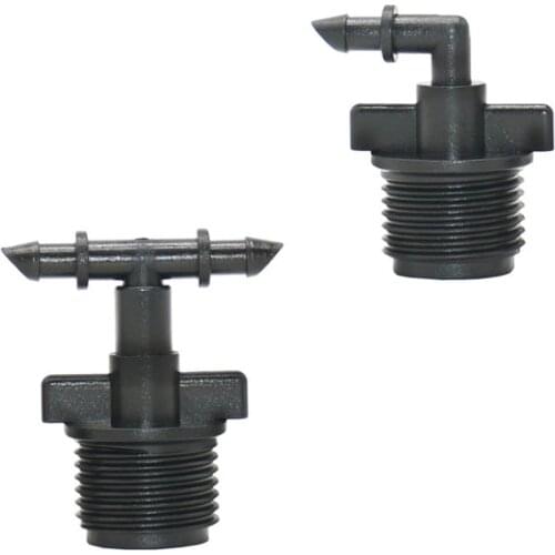 Male inch 1/2 to 1/4 hose elbow Barb Connector 4/7 hose 2-way water splitter Garden tap irrigation connector adapter 100pcs
