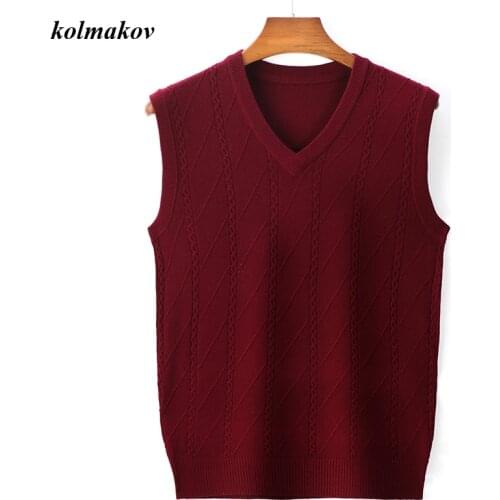 2020 New Arrival Autumn Style Men Leisure Sleeveless Sweater Vest Fashion Casual Solid Computer Knitted Mens Warm Sweater Vest