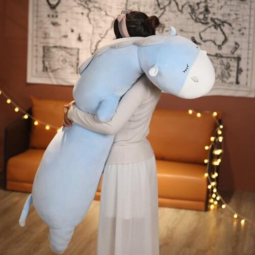 80/120CM Soft Stuffed Alpaca Cattle Hippo Plush Pillow Animal Long Pillow Sleeping Plushie Cushion Children Baby Birthday Gifts