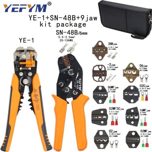 Kit stripping cutting wire pliers Y1 suit tools SN-48B 0.5-2.5mm2 pliers 9 jaw for plug/tube/insulation terminal brand tools