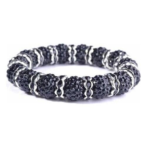 R435sl BLACK spacer with shambala Ball Beads Bracelet fasion Gift jewelry Discount crystal crystal