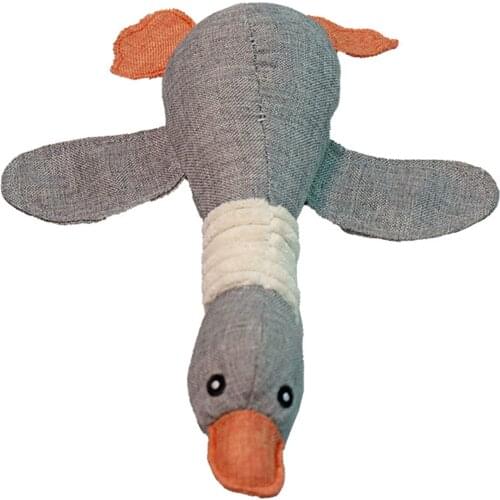 Teeth Cleaning Squeaky Pet Toy 31cm Cartoon Wild Geese Shaped Pet Training Product Plush Pet Toy for Chewing and Biting JS22