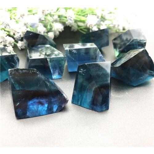 Drop shipping 1pc Natural Blue Fluorite Freeform Crystal Irregularly Stones Polished Making Healing Crystals Natural Stones