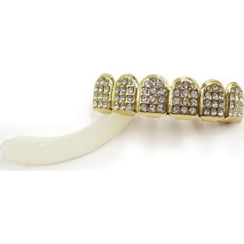 R58E New Fshion Gold Silver Teeth Top Bottom Men Women Jewel
