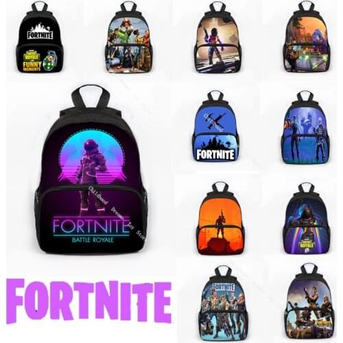 13.4Inch Boys Backpack Fortnite School Bag for Men Fortress Night Game Printed Student Bookbag Fashion Student Canvas Backpacks