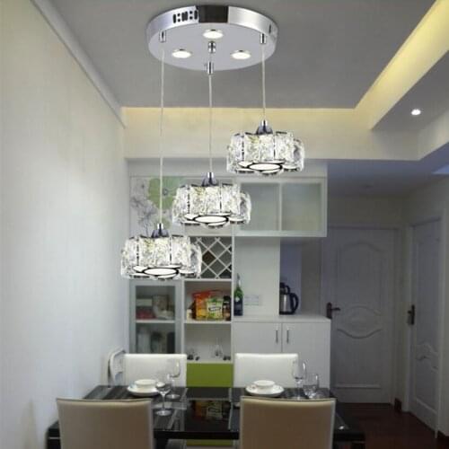 Simple LED Restaurant Crystal Chandeliers led lamps Stainless steel led chandelier High-power led lustre lighting chandeliers