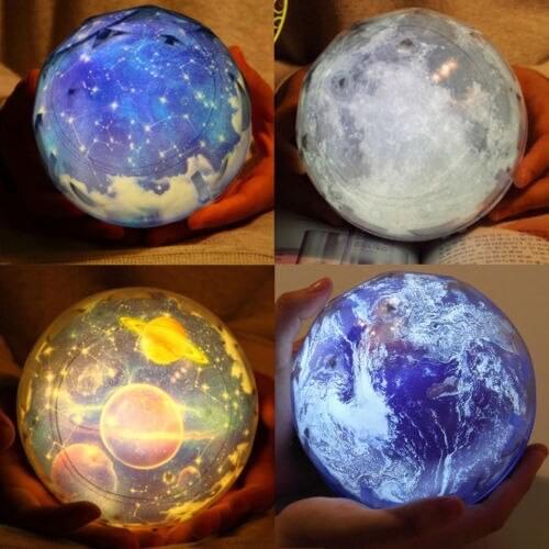 USB AA Battery Powered LED Night Light Starry Sky Earth Rotate Projector Lamp Novelty Baby Colorful Light Photobooth Props