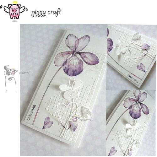 Piggy Craft metal cutting dies cut die mold 2Pcs Flower decoration Scrapbook paper craft album card punch knife art cutter die