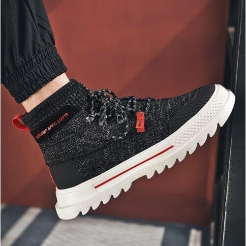 Cloth black high ankle hightop boots for man vintage 2020 chelsea slip mens mens boty shoe boot winter breathable sneakers mesh