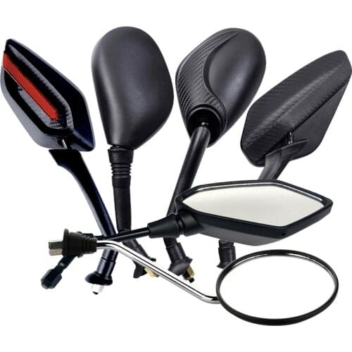 1Pair 8mm Universal Electric Motorcycle&Motorcycle Rear View Mirror Scooter E-Bike Rear View Mirrors Back Side Convex Mirror