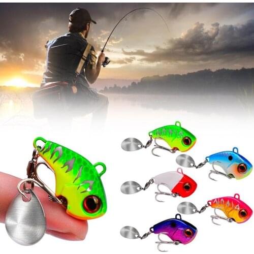 1Pc 6g/15g/28g Simulation Vibration Fishing Bait with Rotating Sequin Spinner Jig Bait Swing Bait Fishing Gear Accessories
