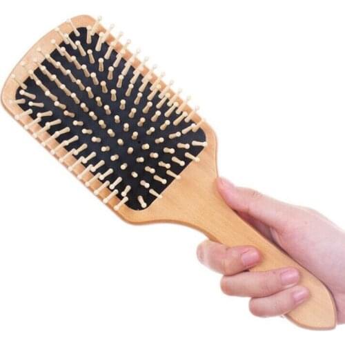 New 1PC Wood Comb Professional Healthy Paddle Cushion Hair Loss Massage Brush Hairbrush Comb Scalp Hair Care Healthy bamboo comb