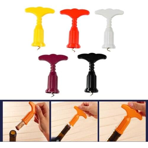1PC Professional Wine Cork Bottle Openers Stainless Steel Spiral Corkscrew Plastic Handle Kitchen Gadgets Bar Tool Accessories