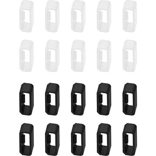 20/26mm 10pcs Band Keeper for Garmin Fenix 6S Pro 6S 5S Plus 5S Silicone Strap Holder Secure Fastener Rings White/Black