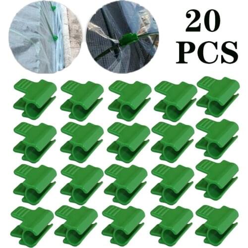 20pcs Greenhouse Clamps Clips Plant Stakes Pipe Clamps for Outer Diameter Row Cover Shading Netting Tunnel Hoop Clips for Garden