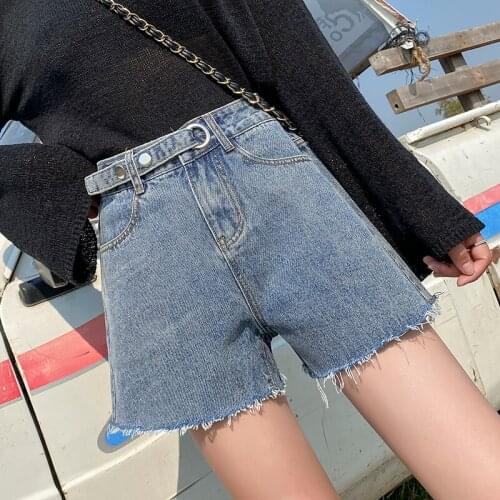 2021 Vintage Wide leg Gray Jeans Shorts Women High Waist Plus Size Loose Shorts Jeans Summer Casual Korean Basic Denim Shorts