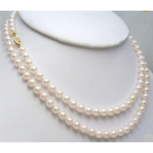 5-11MM WHITE JAPANESE AKOYA PEARL NECKLACE 32"