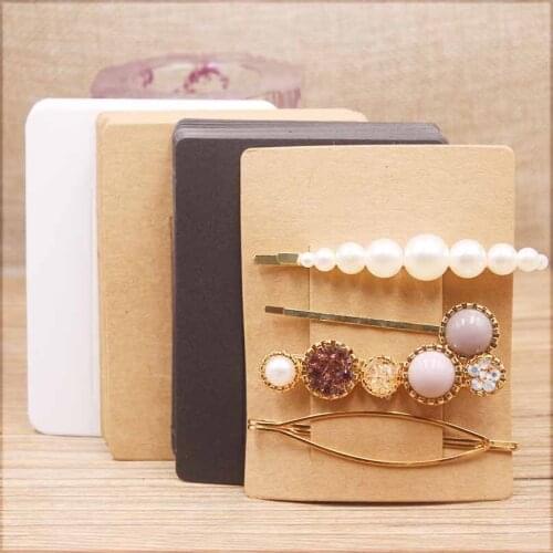 50pcs New Creative Hairpin Brooch Packaging Paper Card Jewelry Hair Claw display Sale Card 7x9cm white/brown /black