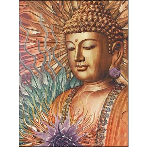 5D DIY Diamond Painting Buddha Art Lotus Flower Full Square / Round Daimond Embroidery Painting Rhinestone Mosaic Cross Stitch