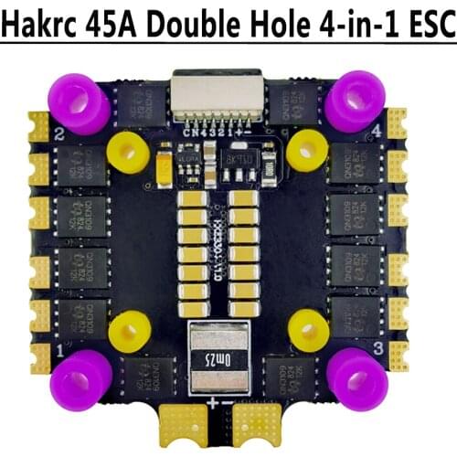 HAKRC 45A/35A BLheli_32 2-6S 4in1 Brushless ESC Double Hole DShot150/300/600 PWM Oneshot125/42 Multshot for FPV Drone Helicopter