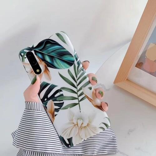 Vintage Flower Banana Leaf Phone Cases For Huawei P20 P30 Pro Lite Mate 20 Pro Lite Soft IMD Silicone Back Cover Gifts