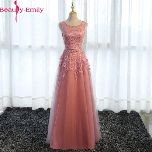 Elegant O Neck Lace Appliques Bridesmaid Dresses Fashion Sleeveless Zipper Back Tulle Wedding Guest Dresses 4 Colors Available