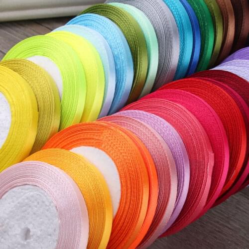 Hot sale 6mm Single Face Satin Ribbon Webbing DIY Decoration Gift Christmas Ribbons Party decorative ribbon long 25 yards/roll