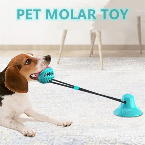 Dog Suction Cup Toys With Elastic Ropes Ball Bite Resistant Molar Stick TPR Puppy Toothbrush Interactive Outdoor Training Toys