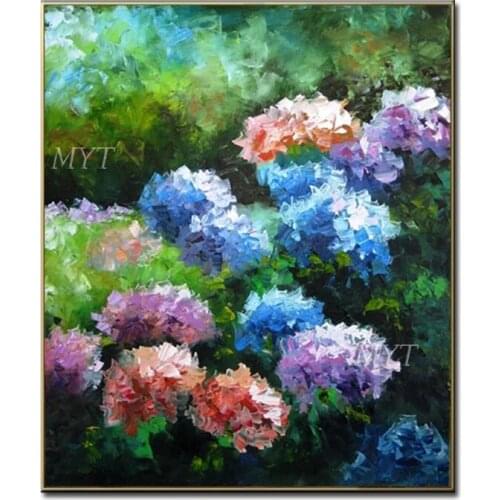 No Framed Painting Colorful Palette Knife Flowers Oil Painting On Canvas Artwork Canvas Paintings Wall Art For Living Room Decor