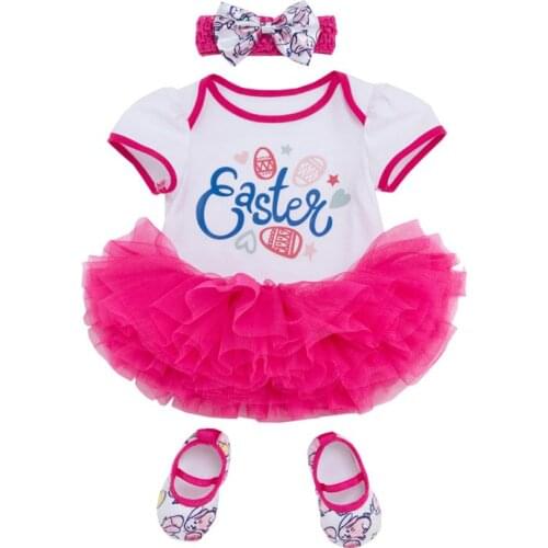 First Easter Festival Tutu 4pcs Set Newborn Girls Clothes Ruffles Baby Clothes Infant Girl Christening Easter Party Baby Set