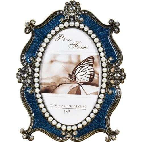 Creative Retro Style Luxury Oval Decor Picture Desktop Frame Photo Frame Wedding Gift for Friend